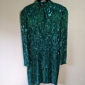 Vintage NiteLine High Neck Sequin Mini Dress